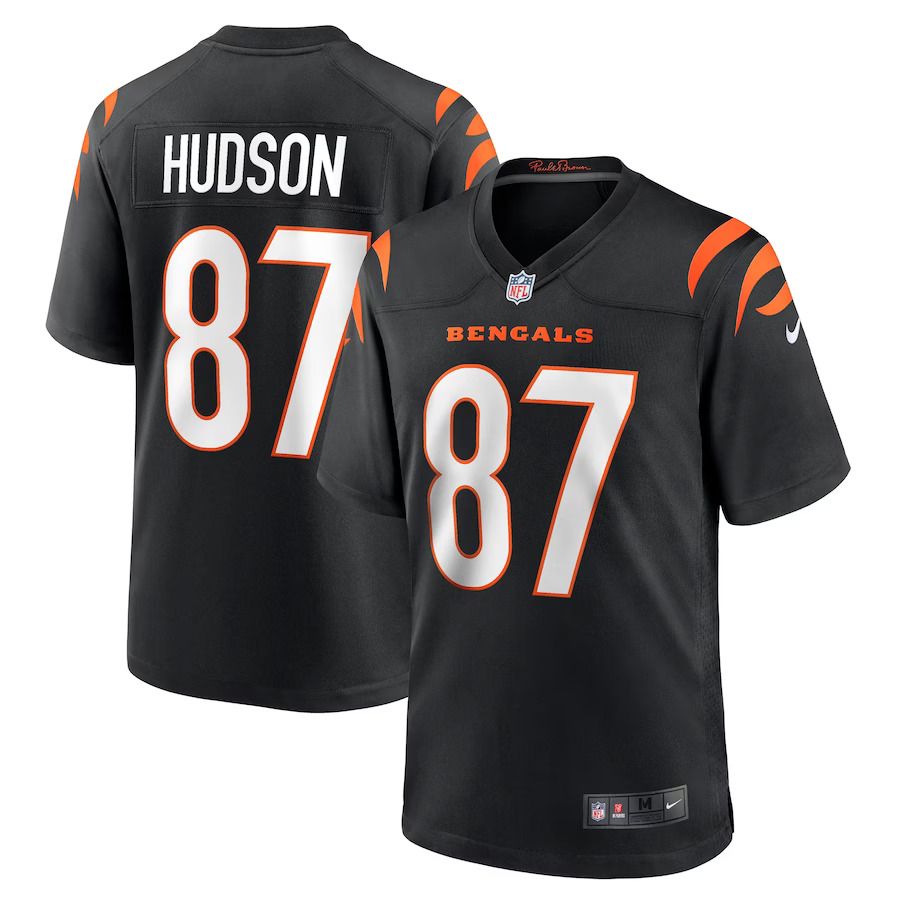 Men Cincinnati Bengals #87 Tanner Hudson Nike Black Home Game Player NFL Jersey